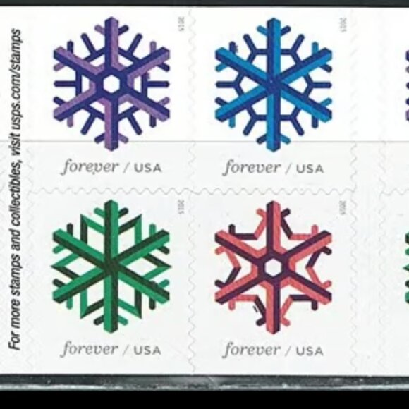 1000 Geometric Snowflakes Holidays 2015 Forever - Picture 4 of 4